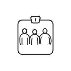 Elevator Icon with Occupancy Level Illustration for Modern Transportation Systems in Buildings and Accessibility Design