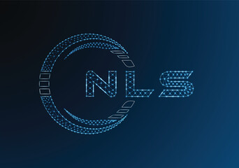 NLS low poly letter logo vector design. NLS lower poly logo design. Low poly logo.