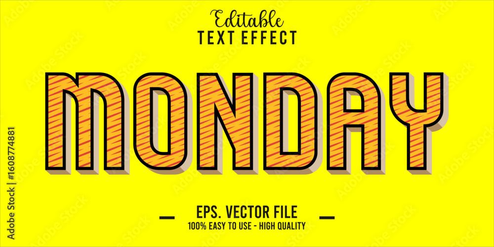 Poster monday text style effect, editable text effect