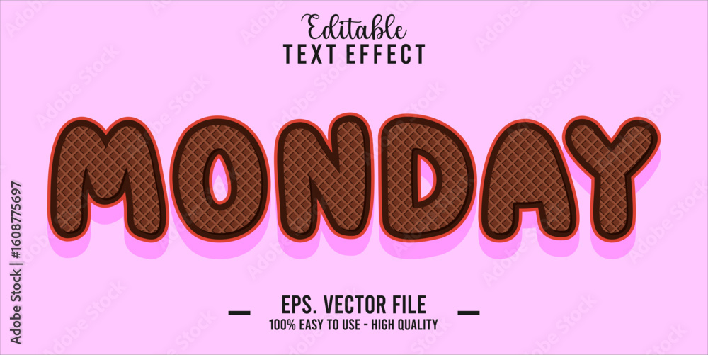 Poster monday text style effect, editable text effect