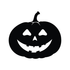 Black and white pumpkin with a smiling face, perfect for Halloween