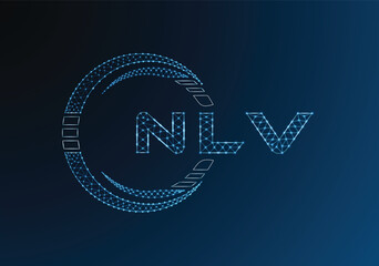 NLV low poly letter logo vector design. NLV lower poly logo design. Low poly logo.