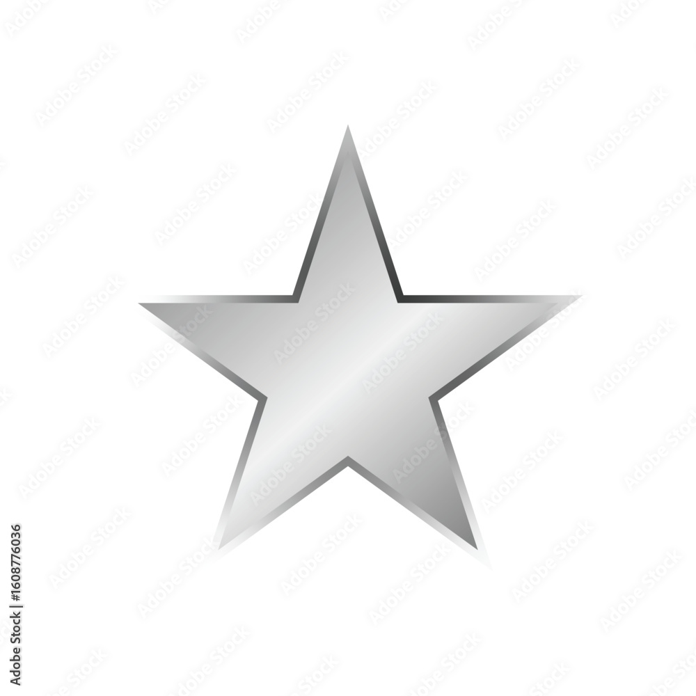 Aufkleber silver star illustration a shiny and metallic star shape on transparent background for adding a touc