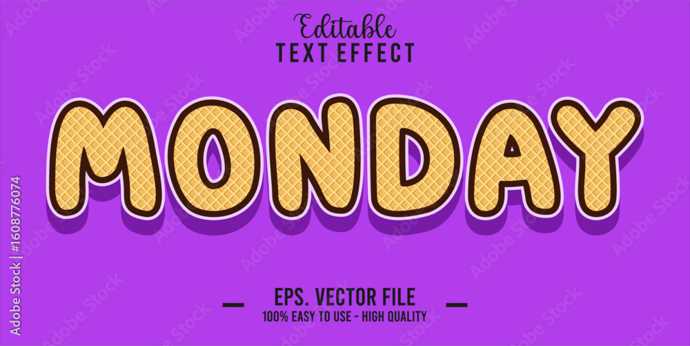 Poster monday text style effect, editable text effect