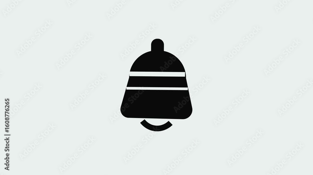 Aufkleber animated bell ringing icon on white background symbolizing notifications alerts and reminders for di