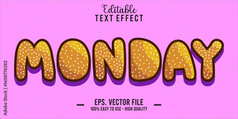 Poster monday text style effect, editable text effect