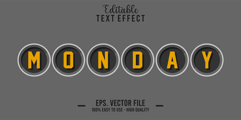 Monday Text Style Effect, Editable Text Effect