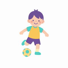 child playing football