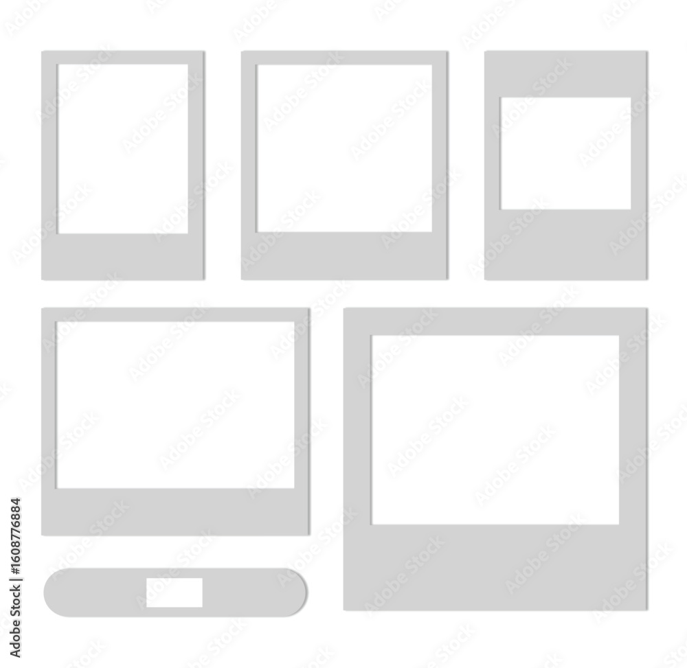Aufkleber photo frames collection vector illustration an assortment of blank picture frames for displaying mem
