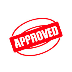 Approved Red Rubber Stamp Sign Vector. Approved Stamp Template.