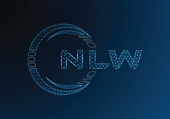 NLW low poly letter logo vector design. NLW lower poly logo design. Low poly logo.