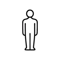Simple Black and White Standing Human Figure Icon A Universal Symbol for People and Accessibility