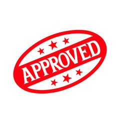 Approved Red Rubber Stamp Sign Vector. Approved Stamp Template.