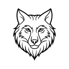 Wolf head line art, wolf clipart, animal wolf