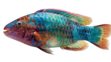 Colorful tropical fish profile