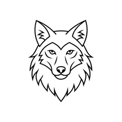 Wolf head line art, wolf clipart, animal wolf