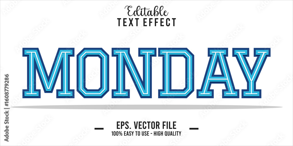 Aufkleber monday text style effect, editable text effect