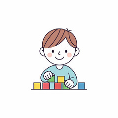 children playing with building blocks