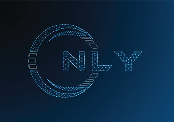 Obraz premium NLY low poly letter logo vector design. NLY lower poly logo design. Low poly logo.