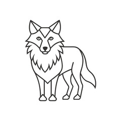 Wolf line art, wolf clipart, wolf