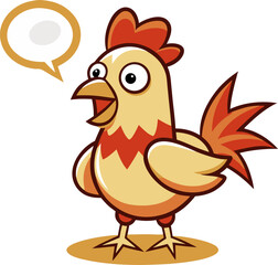 – chicken with a speech bubble