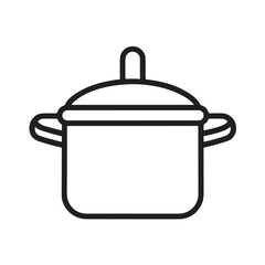 Cooking Pot Vector Icon with Handles