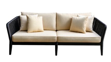 Cream cushioned outdoor sofa