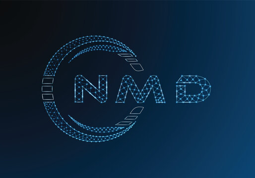 NMD low poly letter logo vector design. NMD lower poly logo design. Low poly logo.
