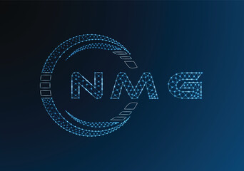 NMG low poly letter logo vector design. NMG lower poly logo design. Low poly logo.