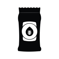 Black bag or package containing fertilizer or plant food illustration vector