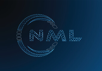 NML low poly letter logo vector design. NML lower poly logo design. Low poly logo.