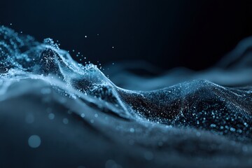 Abstract digital blue landscape representing AI, big data, and the technological future.