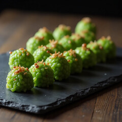 Vibrant Green Mochi-Style Desserts