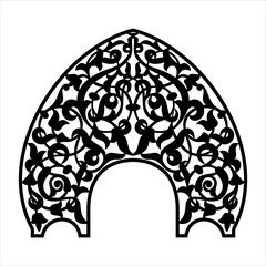 Laser Cut Ornamental Arch Design &ndash; Floral Decorative Gate SVG for Wedding & Craft Use