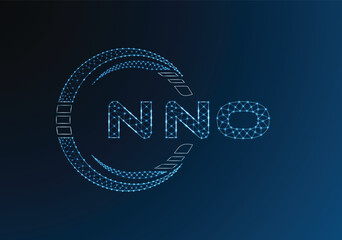 NNO low poly letter logo vector design. NNO lower poly logo design. Low poly logo.