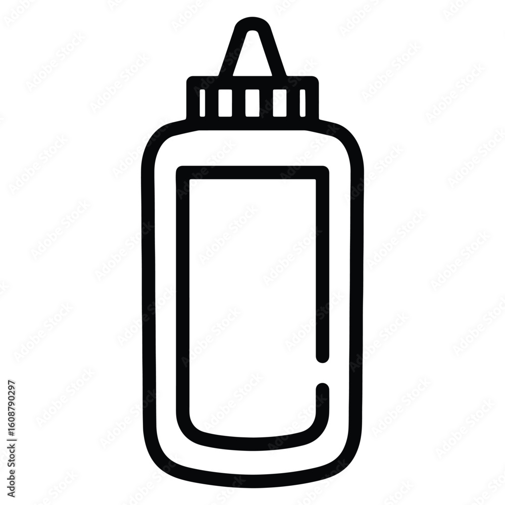 Poster simple vector illustration of a condiment bottle with a modern minimalist design