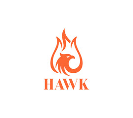 Fiery Hawk Head Logo Design