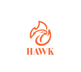 Abstract Fiery Hawk Logo Design