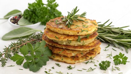 Delicious brambor ky garnished with fresh herbs on a clean kitchen counter