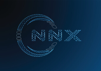 NNX low poly letter logo vector design. NNX lower poly logo design. Low poly logo.