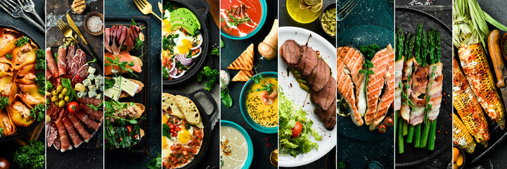 collage of various food products