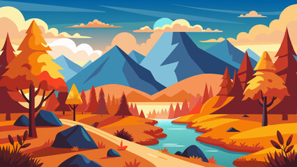 vector illustration of a beautiful landscape with background
