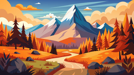 vector illustration of a beautiful landscape with background