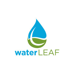 Water Drop Green Leaf Logo Template Vector
