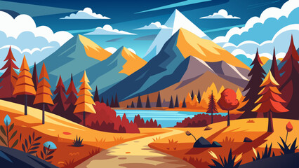 vector illustration of a beautiful landscape with background