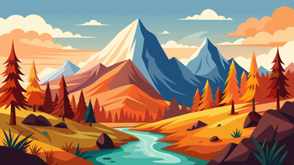vector illustration of a beautiful landscape with background