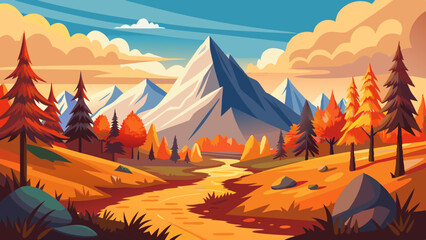 vector illustration of a beautiful landscape with background
