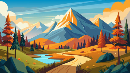 vector illustration of a beautiful landscape with background