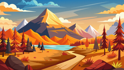vector illustration of a beautiful landscape with background