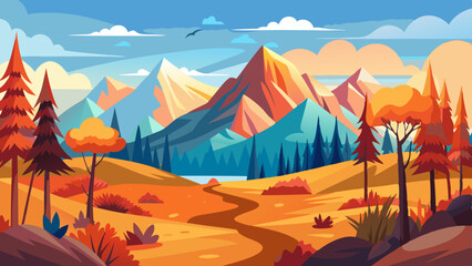 vector illustration of a beautiful landscape with background